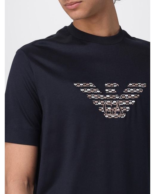 Emporio Armani Blue T-Shirt With Logo for men