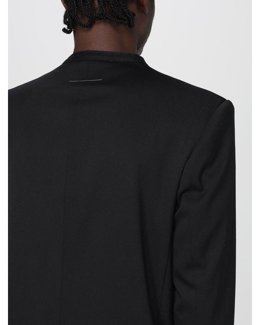MM6 by Maison Margiela Blue Single-Breasted Virgin Wool Blazer for men