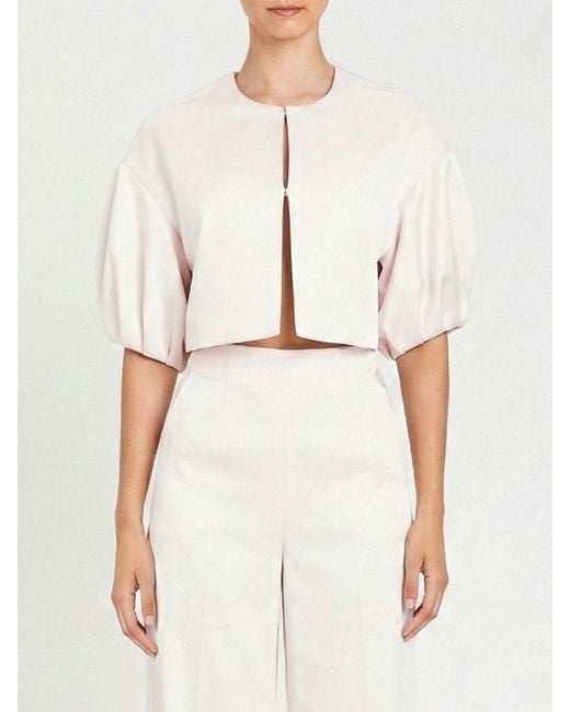 Twinset White Cropped Crêpe Jacket