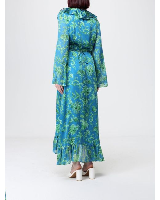Etro Blue Printed Silk Dress