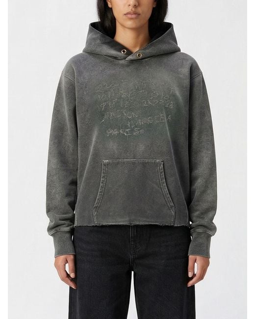 Maison Margiela Gray Logo Cotton Hoodie