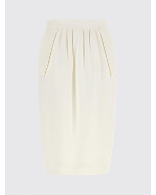 Stella McCartney White High-Waisted Crêpe Midi Pencil Skirt With Darts