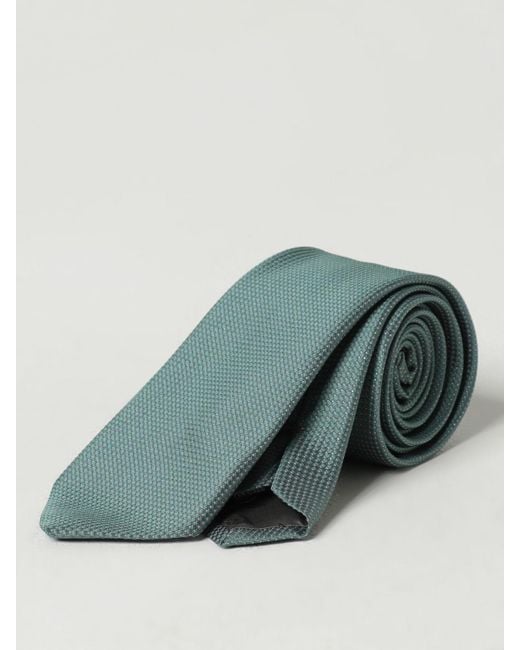 Cravatta in misto seta jacquard di Emporio Armani in Green da Uomo