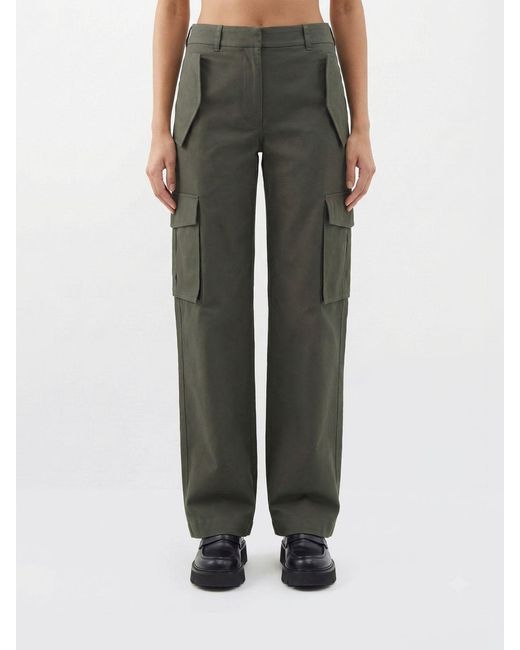 Burberry Green Cotton Cargo Trousers