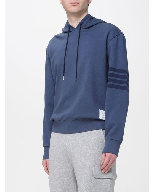 Thom Browne Blue Cotton Hoodie for men