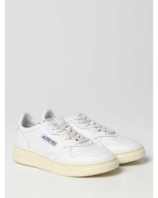 Autry White Medalist Leather Sneakers
