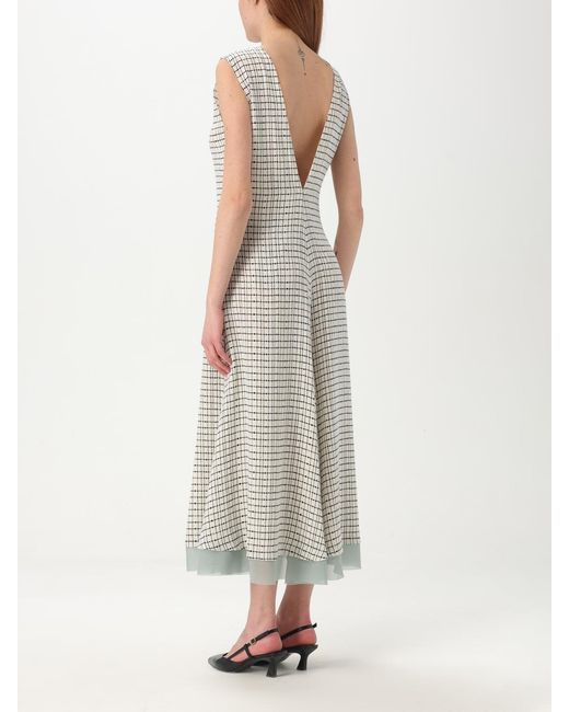 Fendi White Midikleid Aus Seide