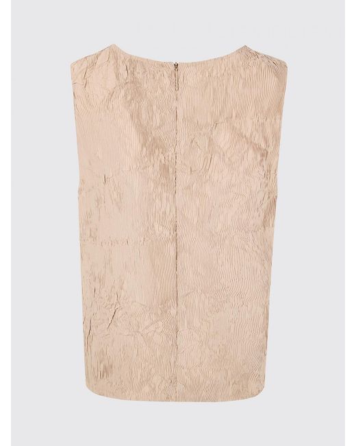Giorgio Armani Natural Pleated Crêpe Sleeveless Top