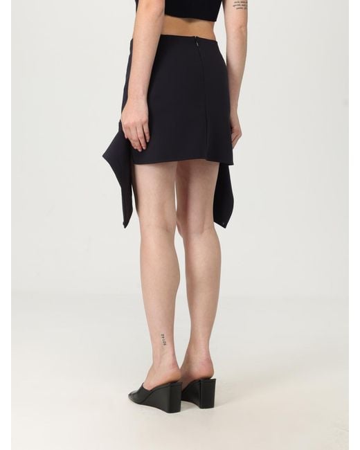 Courreges Blue Stylish Mini Skirt With Unique Tie Detail And Pocket Accent