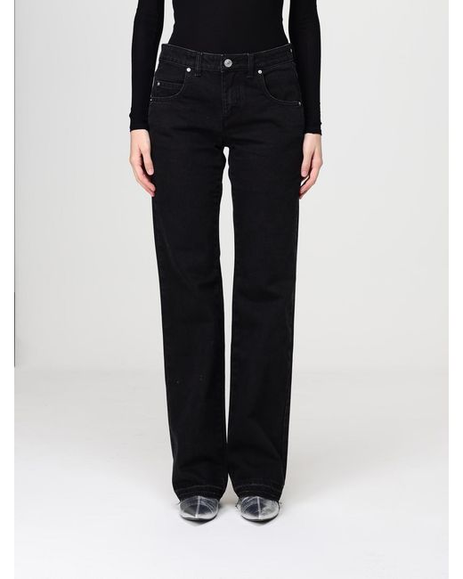 Isabel Marant Black Cotton Denim Straight Jeans
