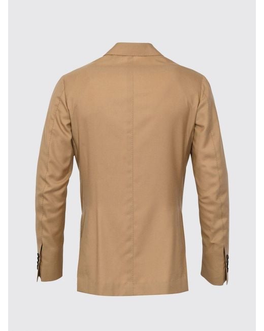 Sartorio Napoli Natural Double-Breasted Cashmere And Silk Blazer With Peak Lapels for men