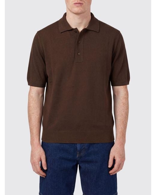 Zanone Brown Cotton Knit Polo Shirt for men