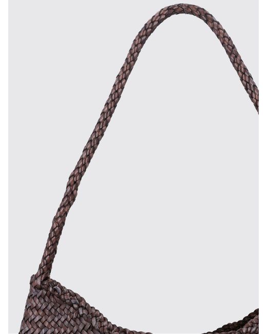 Dragon Diffusion Brown Braided Leather Nova Luna Bag