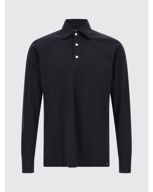 Kiton Blue Cotton Polo Shirt for men