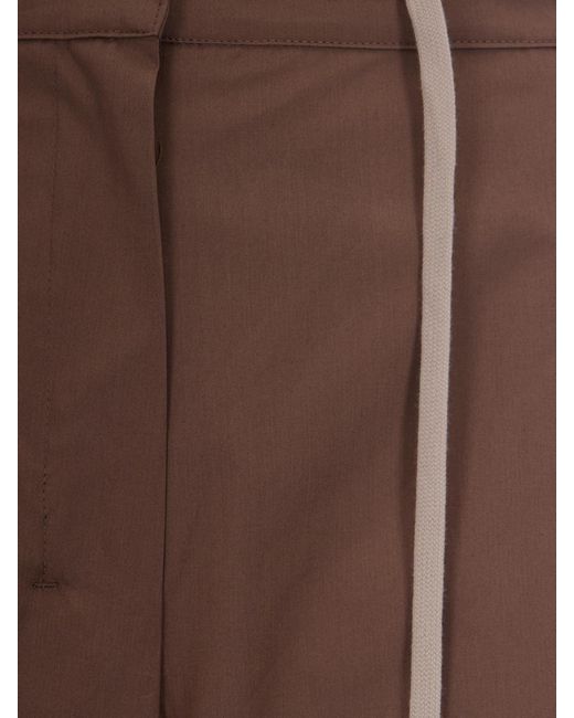 Max Mara Brown Cotton Cropped Trousers