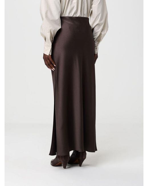 Brunello Cucinelli Brown Long Satin Skirt
