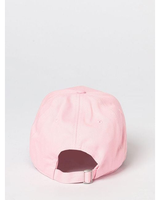 Fiorucci Pink Cotton Baseball Cap With Rigid Visor And Applied Logo