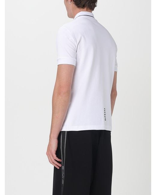 EA7 White Classic Fit Polo Shirt For A Refined Casual Style for men