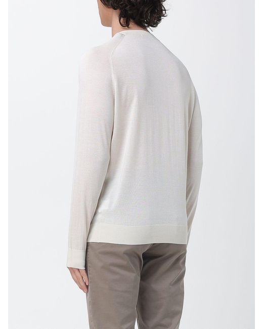 Kangra White Silk And Cashmere Blend Crew Neck Knitwear for men