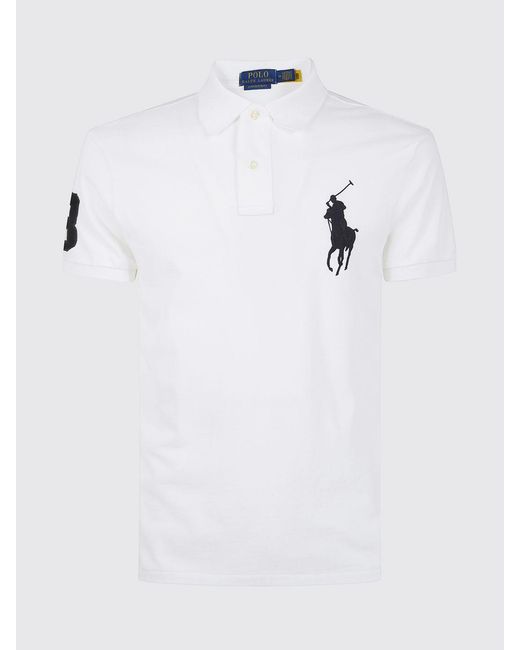Polo Ralph Lauren Cotton Polo Shirt With Pony Logo in White for Men | Lyst