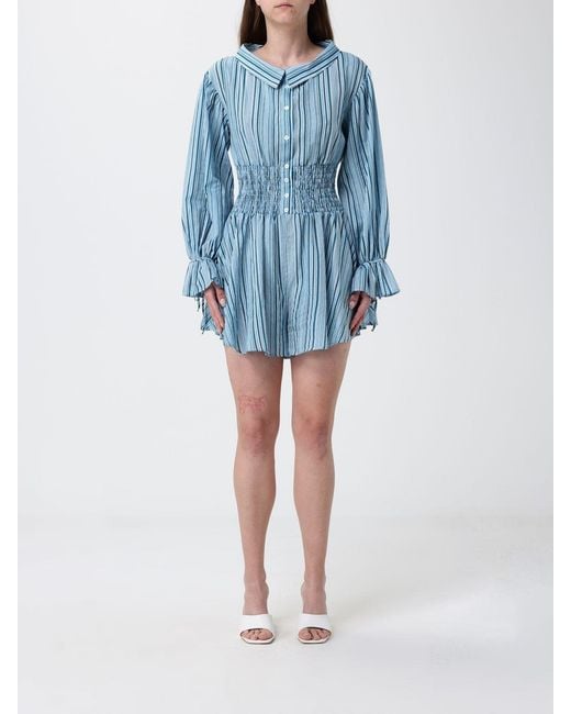 Pinko Blue Striped Cotton Shirtdress