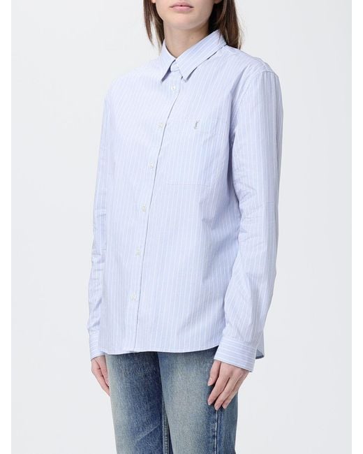 Saint Laurent White Striped Cotton Shirt