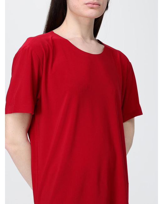 Norma Kamali Red Jersey Crew Neck T-Shirt