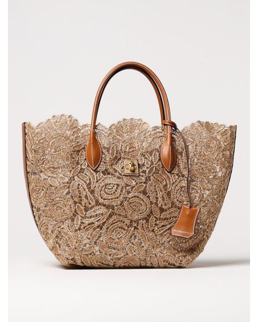 Ermanno Scervino Natural Schultertasche Damen