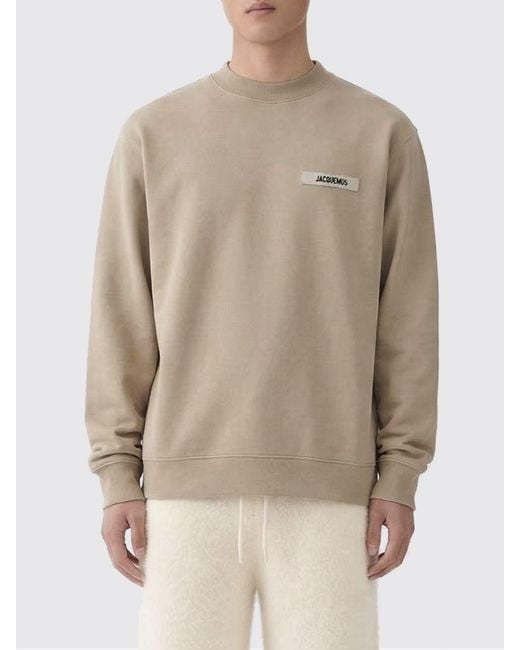 Jacquemus Natural Logo Cotton Crewneck Sweatshirt for men