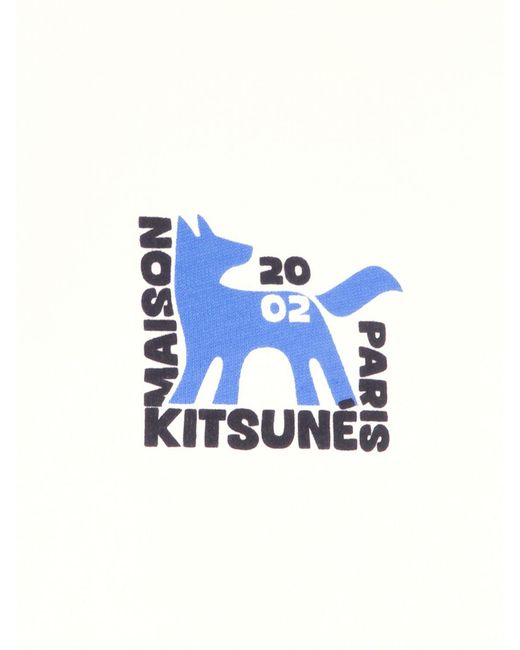 Maison Kitsuné White Maison KitsunÉ Organic Cotton Crew-Neck T-Shirt for men