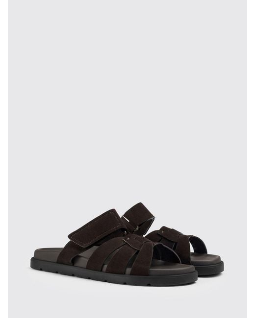 Doucal's Black Suede Sandals