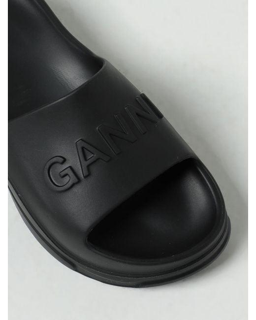 Sandalo in gomma riciclata di Ganni in Black