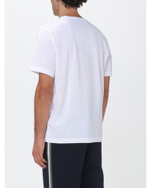 Paul Smith White Contrasting Graphic Print Organic Cotton Crewneck T-Shirt for men