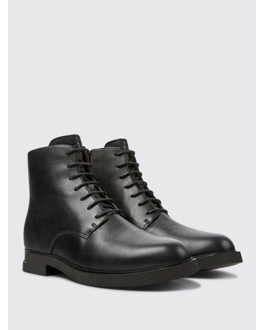 Camper Black Flat Ankle Boots