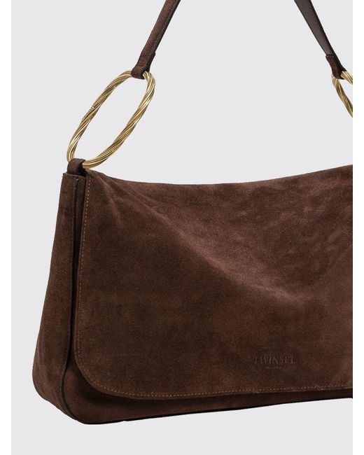 Twinset Brown Liliane Suede Bag
