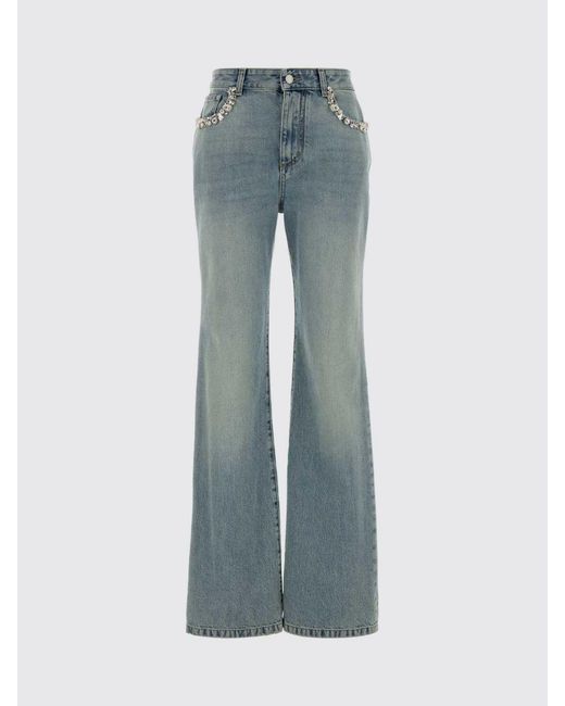 McQueen Blue Flared Cotton Denim Jeans