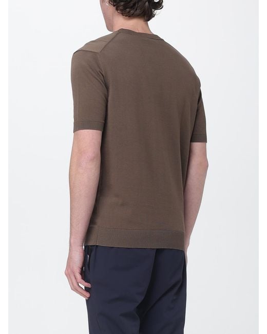 Kangra Brown Cotton Crew Neck Pullover for men