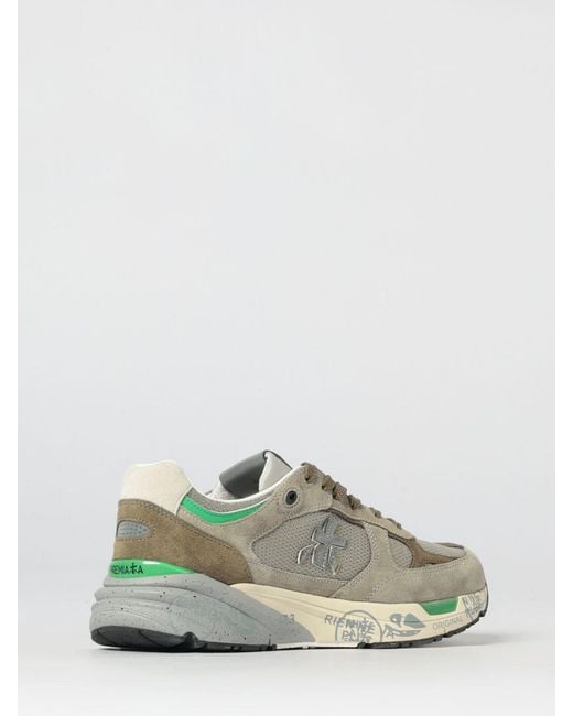 Premiata White Mase Suede And Canvas Sneakers for men