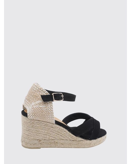 Castaner Natural Bruna Mid-Wedge Canvas Espadrilles With Adjustable Ankle Strap