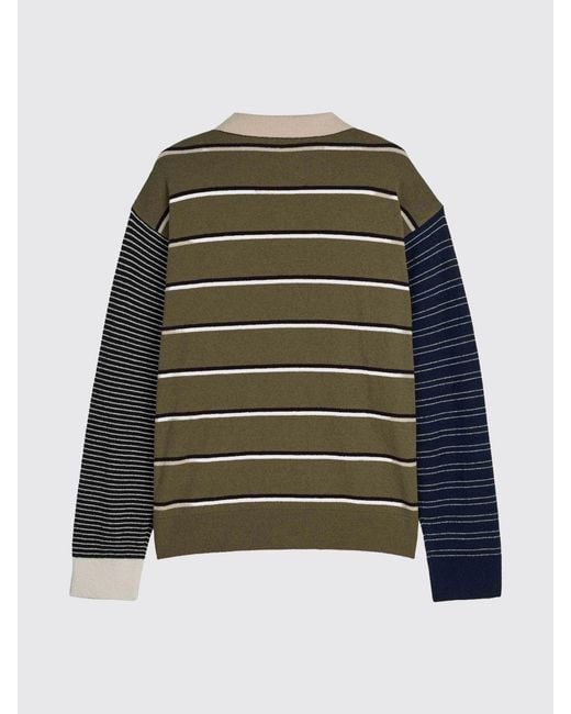 Adidas Originals Green Song For The Mute X Long-Sleeved Knit Polo With Contrasting Trims for men