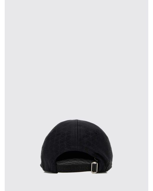 McQueen Black Nylon Hat With Embroidered Logo for men