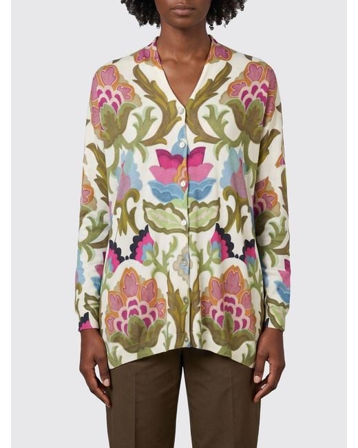 In bed with You Green Viscose Blend Cardigan With Floral Print