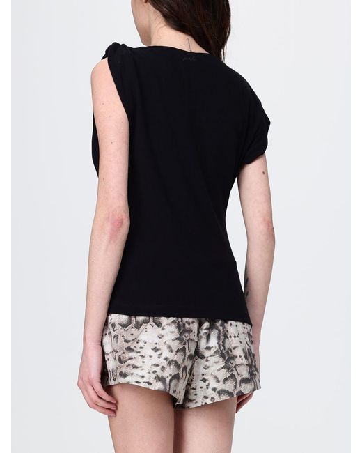Pinko Black Jersey One-Shoulder Top