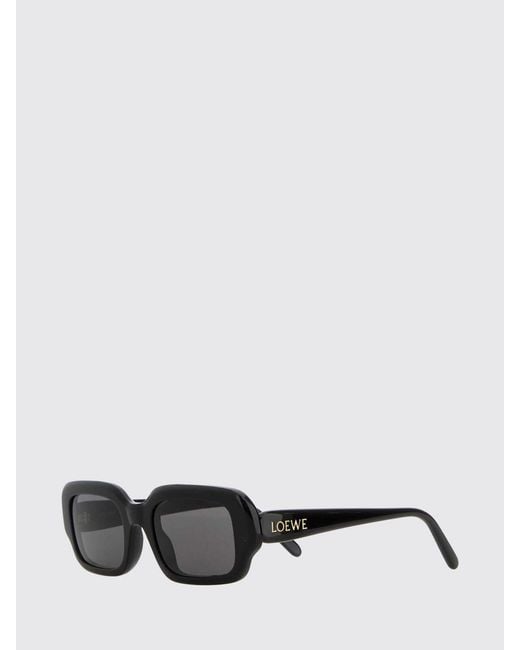 Loewe White Slim Rectangular Cat-Eye Sunglasses