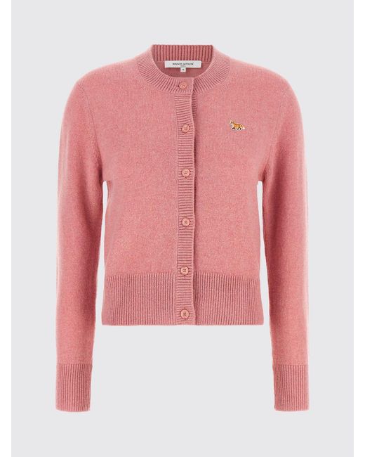 Maison Kitsuné Red Maison KitsunÉ Chillax Fox Logo Patch Merino Wool Cardigan