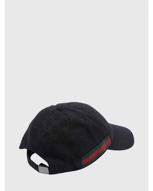 Gucci Black Striped Gg Monogram Jacquard Baseball Cap for men