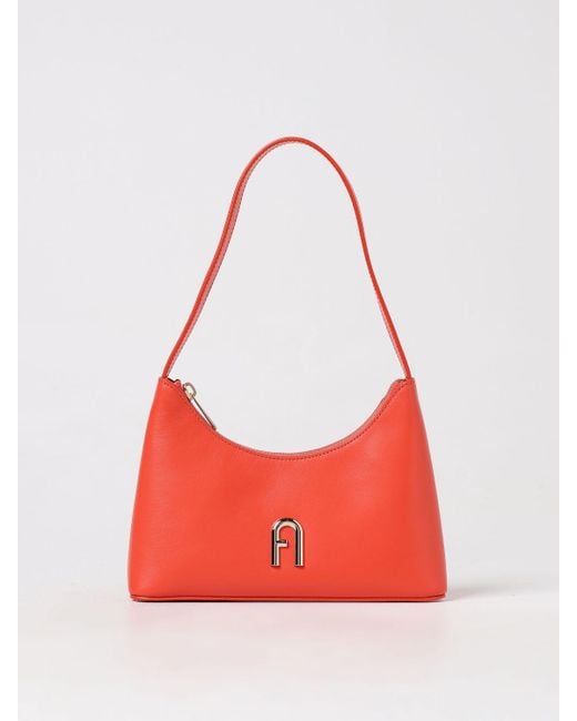 Furla Red Diamante Leather Bag