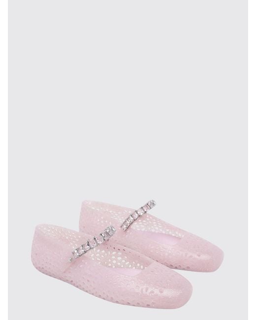 Jimmy Choo Pink The Jelly Mary Jane Flats