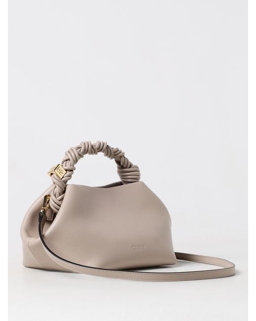 Ganni Natural Leather Top-Handle Shoulder Bag