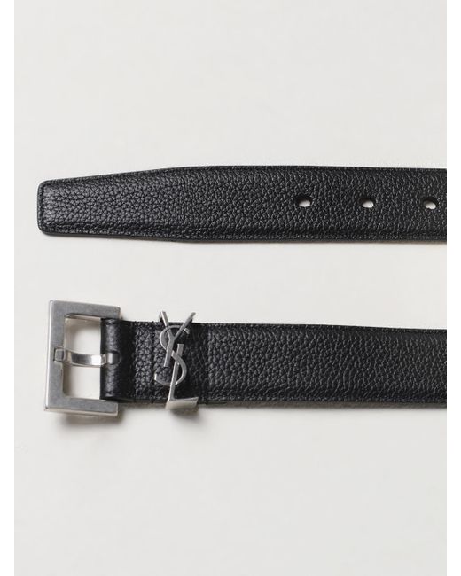 Saint Laurent Black Cassandre Belt for men